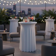 30 inches 32″ Highboy Cocktail Round Stretch Spandex Table Cover Table Skirt …