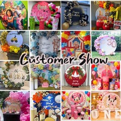 Popular Round Panel Minnie Mouse Backdrop Birthday Party background Decorations