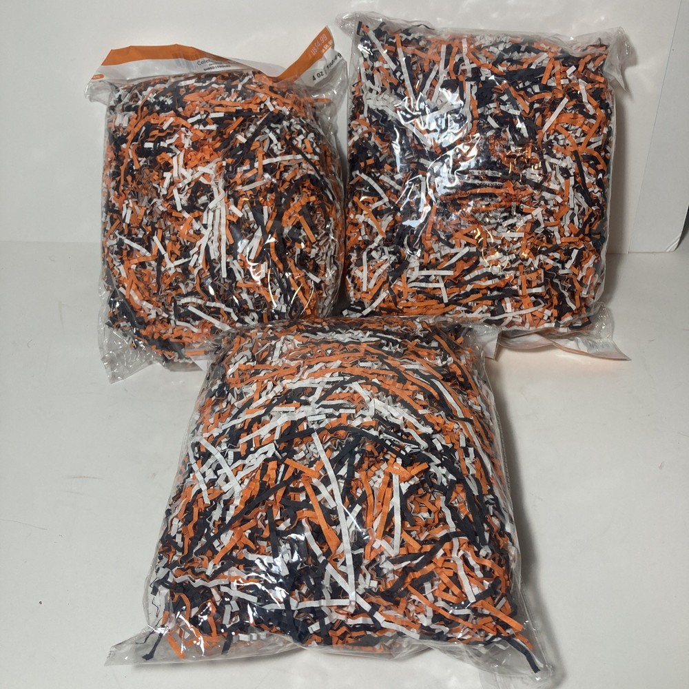 Halloween Shred 12 Oz (three 4 oz bags) Orange Black White Celebrate It Witchy