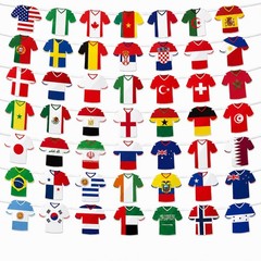 2026 World Cup Soccer Bunting Banner, 49Pcs National Shirt Flags Bunting,Worl…