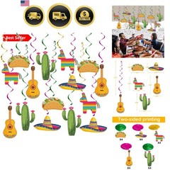Mexican Fiesta Hanging Swirl Decorations, Cinco De Mayo Party Supplies, Taco …