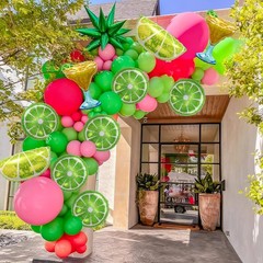 Lemon-Balloons Margarita-Balloon 10PCS Lime Fruit Green Lemon Foil Balloons M.