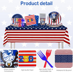 138Pcs 250Th Anniversary Party Decoration, USA 4Th of July Decoration Sets Inclu