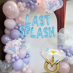 Last Splash Banner Balloons Blue White Coastal Bachelorette Decorations Brida…