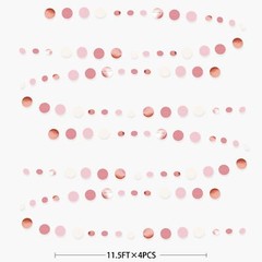 Rose Gold Party Decorations Dusty Pink Circle Dots Garland Blush Pink Hanging…