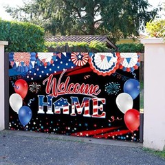 Welcome Home Banner Decoration Patriotic Welcome Home Backdrop Large Fabric