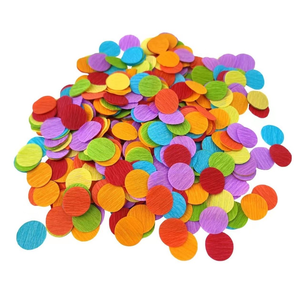 1000 PCS 1 Inch Rainbow Circle Crepe Paper Confetti Table Dots Party Decor