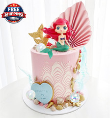 16 PCS Mermaid Cake Toppers for Mermaid under the Sea Themed Birthday Wedding Ba