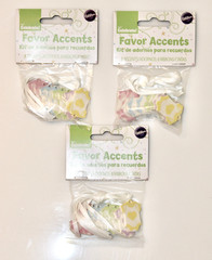 New 3X Wilton Multicolor Baby Romper Baby Shower Tie-On Party Favors 24ct