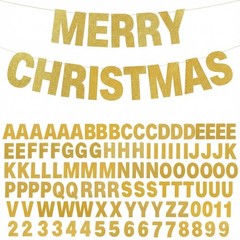 TaoBary 112 Pcs DIY Letter Kit Glitter Customizable Banner 5 inches, Gold