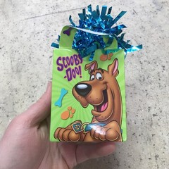Scooby-Doo Balloon Weight Centerpiece Green w/ Blue Tinsel Birthday Party Gift