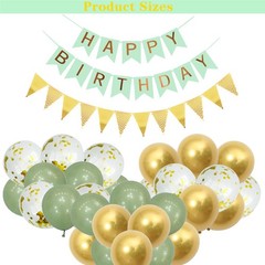 18th Birthday Party Decorations Sage Green Gold Party Balloons Happy Birthday…