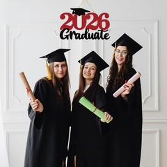 2026 Graduation Party Decorations Wooden Sign Red Class of 2026 Photo Booth Prop