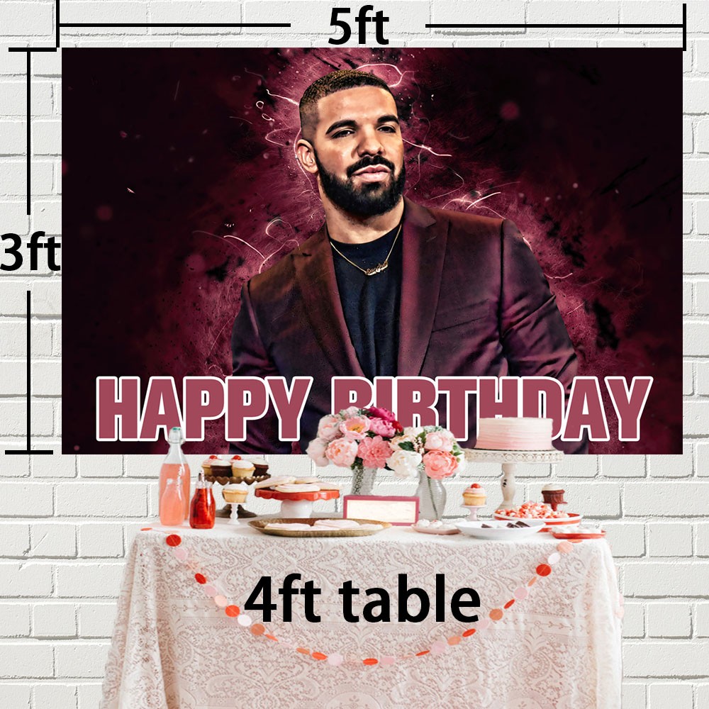 Drake Party Supplies Backdrop Banner Vinyl Birthday Decorations