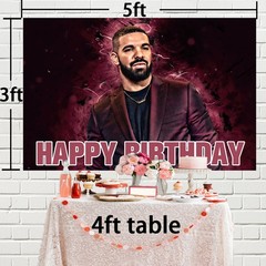 Drake Party Supplies Backdrop Banner Vinyl Birthday Decorations