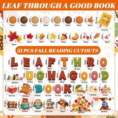 Fall Classroom Decorations Leaf Through A Good Book Bulletin Board Set Autumn