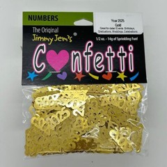 Gold 2025 Confetti Year 2025 Glitter Metallic Retail Pack #7642 QS0