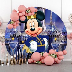 Round Prince Mickey Mouse Backdrop Cover Boys Birthday Party Background Supplies