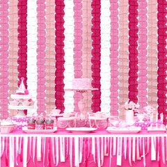 Rose-Red Pink-White Party-Decorations Streamers Garland – 157Ft Four-Leaf Clo…