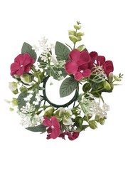 Decorative Candle Ring with Hydrangea Design for Table Centerpieces