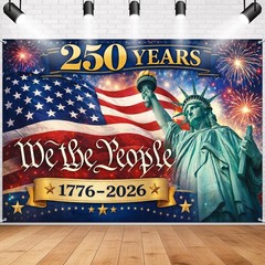 250 Years of Freedom Backdrop 5×7 Ft – USA 4th of July Party Decorations