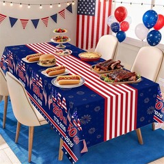 Vibrant 4th of July Table Decorations – 3 Patriotic Tablecloths (108 x 54 in)