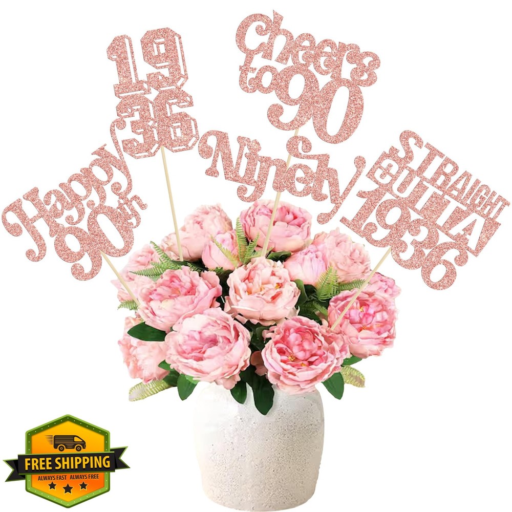 Gyufise 90th Birthday Centerpiece Rose Gold 90th