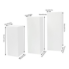3pcs Square Wedding Centerpieces, Flower Display Rack Decorations Table Pillars