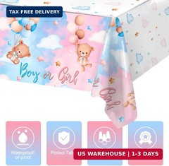 Patimate Gender Reveal Decorations Disposable Tablecloths – 3 Pcs Pink and Blue