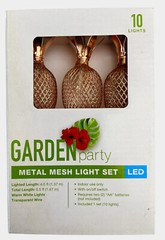 Pineapple Metal Mesh LED String Light Set 10 Lights Copper – 3 SETS | 30 LED’s