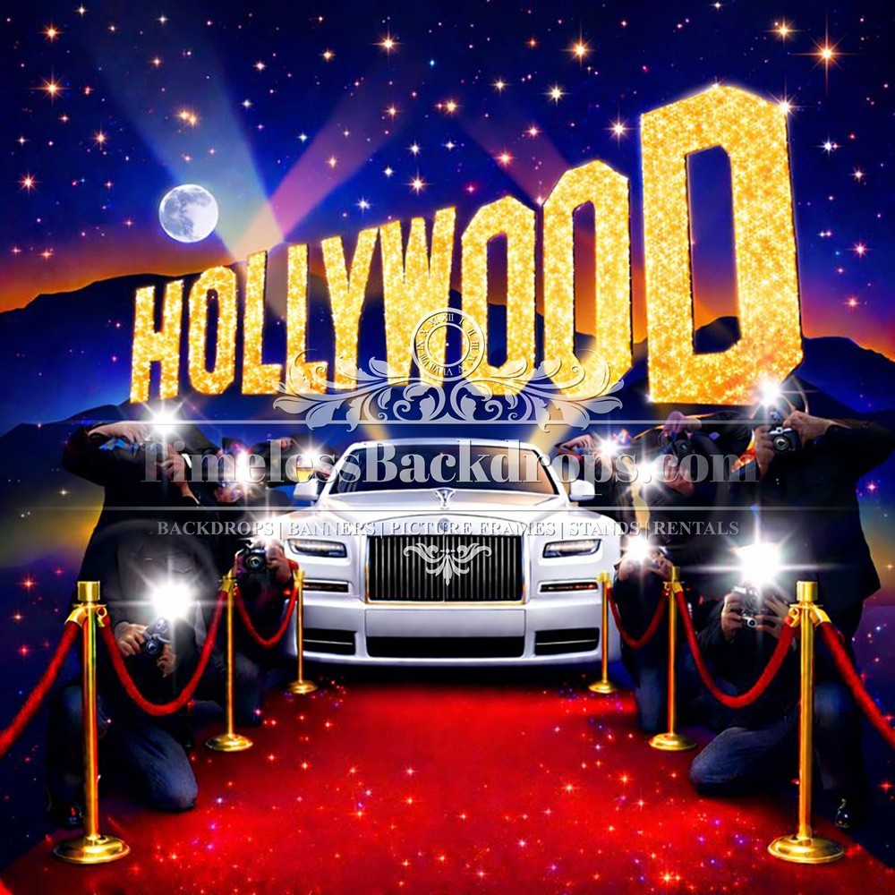 Hollywood Red Carpet Backdrop 7ftx7ft thru 12x10ft Movie Party Photo Booth (002)