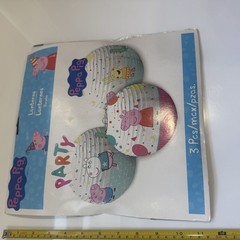 Peppa Pig Party Lanterns 3 Pack 9.5” Paper Hanging Decorations NEW