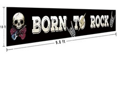 Large Born to Rock Banner | 1950’s Rock and Roll Party Decorations | Music Th…