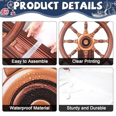 Ship Wheel Cardboard Cutout Stand Up Pirate Nautical Party Decorations