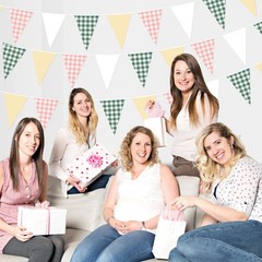 49ft Pink Green Gingham Camp Bride Banner Camping Bachelorette Decorations Pi…