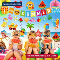 Summer Decorations, Beach Party Decorations includes Hello Summer Banner Beach G