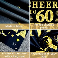 Trgowaul 60th 71 x 43 inch, cheers to 60 years banner