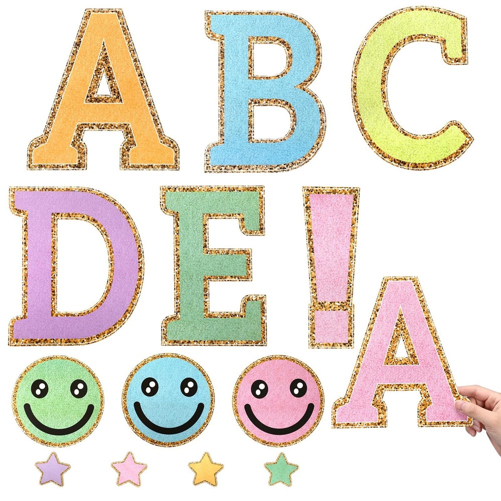 120 Pcs 7 Inch Large Bulletin Board Letters Set Colorful Embroidered Alphabet…