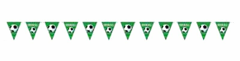 3D Soccer Plastic Flag Banner 12 foot X 12 Inches Approx Plus 59mm Button Badge