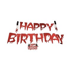 Red Glitter Halloween Vampire Birthday Banner Horror Vampire Diaries Party Decor