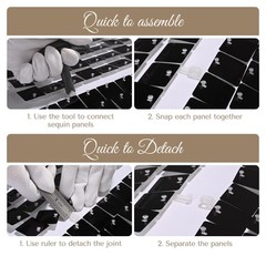 8.5×10 FT Shimmer Wall Backdrop with Stand 72 Pcs Panels Decor for Wedding Party