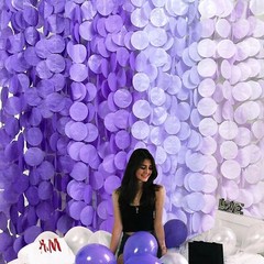205Ft Lavender Party Decoration Ombre Purple Polka Dot Backdrop Streamer Tiss…