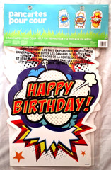 Superhero Comic Strip Birthday Party Yard Signs 24″ High 3 Signs & 6 Stakes NEW