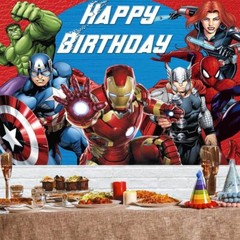 Superheroes Theme Birthday Party Decorate, 5×3.5ft Happy Birthday Backdrop