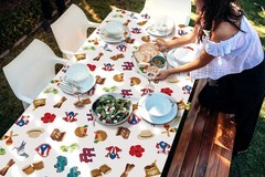 Waterproof Patriotic Puerto Rico Tablecloth Outdoor Birthday Party Decorations