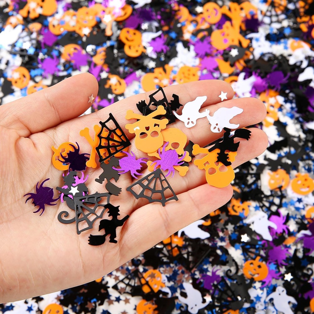 Halloween Confetti Table Decorations, 100g Glitter Confetti Sprinkles Bulk Ba…