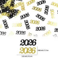 120 PCS Black Gold Graduation Confetti Class Of 2026 New Years Eve Supplies