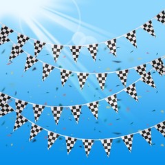 10 Meters Checkered Pennant Banner Racing Flag Party Flag Banner Accessory For R