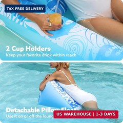 SLOOSH Inflatable Pool Floats with Cooling Water Hole,72″ x 38″ Daybed Pool Loun