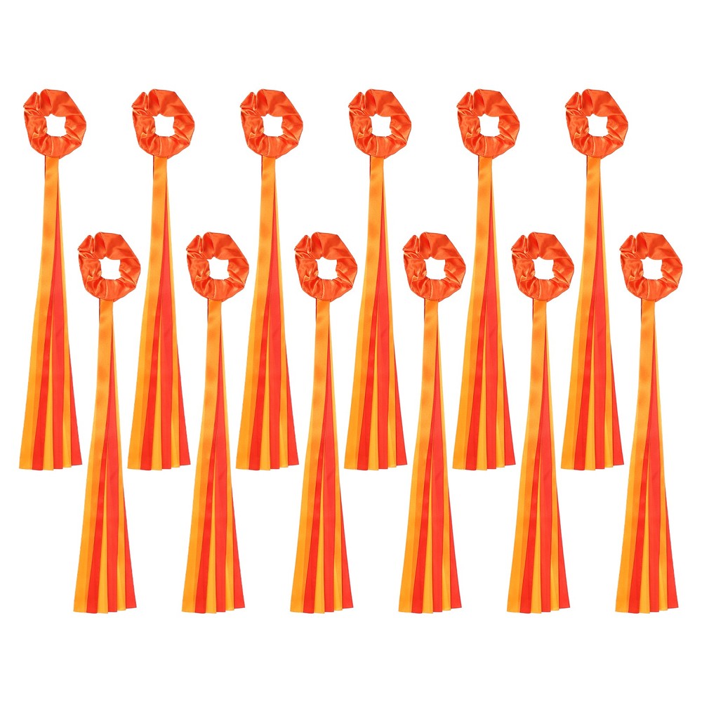 Rainbow Dance Ribbons, Wrist Streamers 20″ & 12 Pcs & Red & Orange